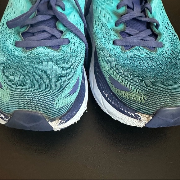 Hoka One One Clifton 8 Men Size 9D Blue Turquoise Athletic Running Shoes Sneaker - Picture 7 of 13